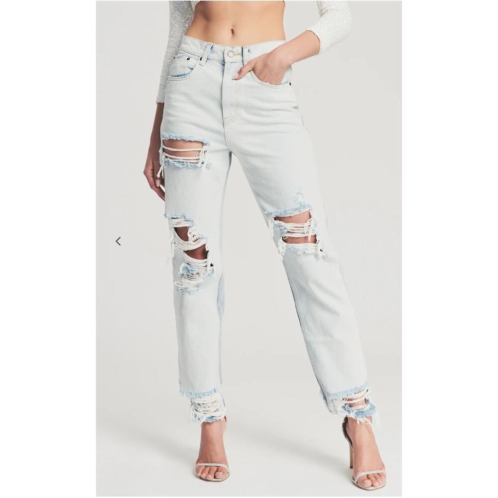Retrofete Maggie Denim Jean Two Tone Laguna Womens Size 24 New Distressed - Picture 1 of 13